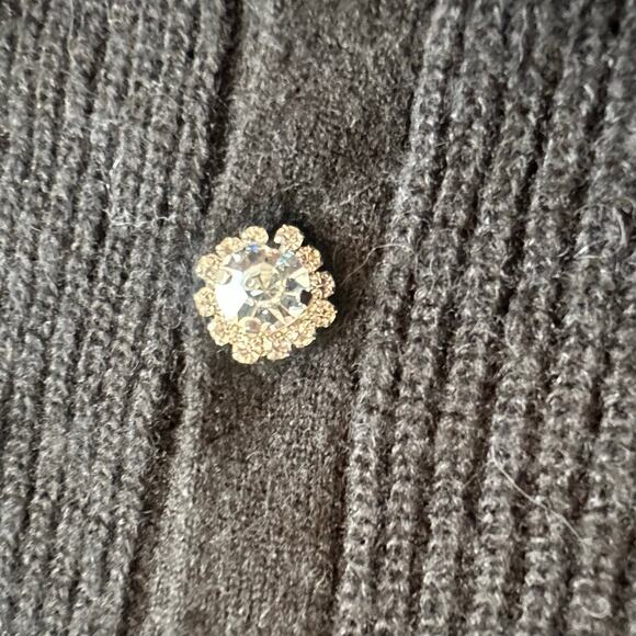 Boden Black, V-Neck, Jeweled Buttons, Wool/Alpaca Blend, Knit Cardigan- M - Picture 5 of 8